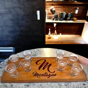 Family Name Monogram Personalized 8 Shot Serving Board