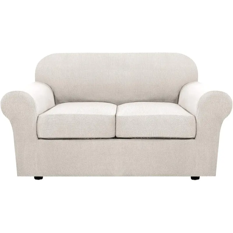 H.VERSAILTEX 1-Piece Stretchable Sofa Cover - Cost-Effective Abrasion Resistant Thickened Jacquard Poly Fabric Soft Sofa Protector with Elastic Band, Couch Protection for Most Living Room Sofas, Indoor Home Decor Slipcover