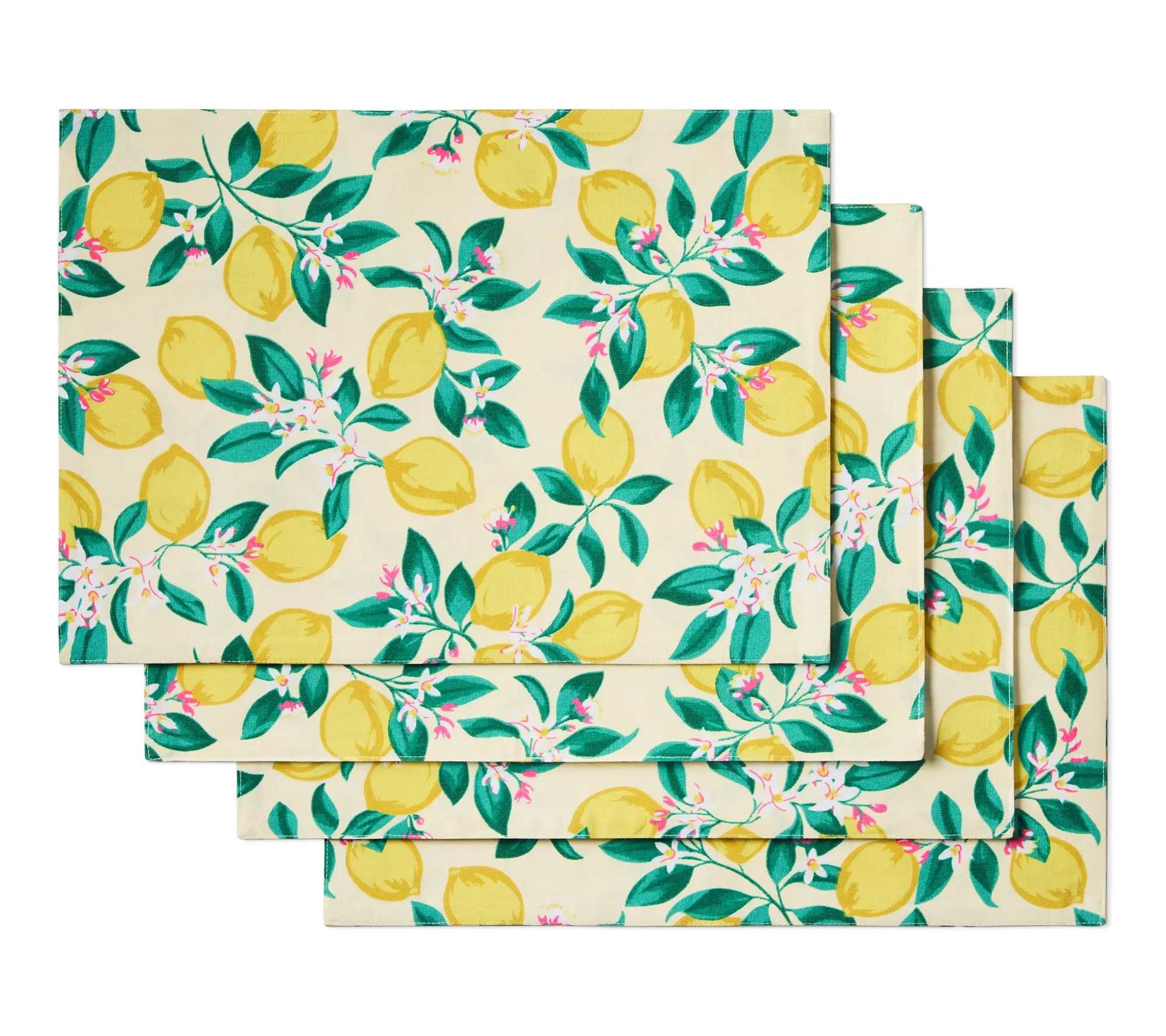 Draper James Lemon Blossom Reversible Placemat 4-Pack Set
