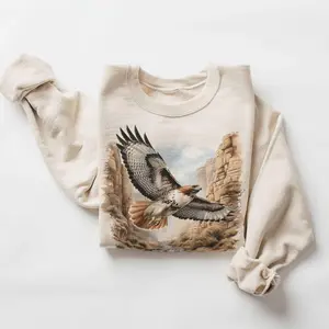Retro 90's Red Tailed Hawk Birds Of Brey Vintage Birdwatching Unisex Sweatshirt #DICH