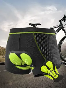 Men’s cycling shorts/cycling underwear with 3D silicone foam padding—anti-slip, shock absorption, snug fit without restriction, breathable and quick-drying. Includes silicone pads; suitable for long rides; ideal for spring and summer road and mountain spo
