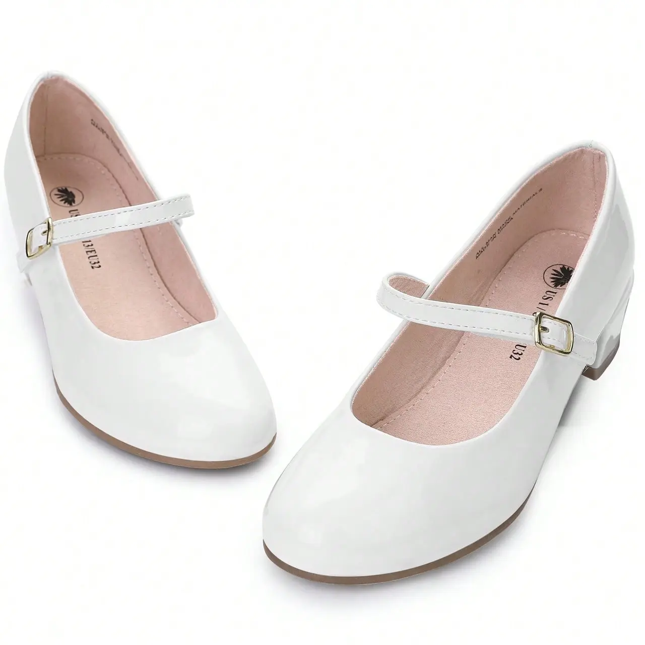 Girls' Stylish Mary Jane Dress Shoes, Synthetic Chunky Platform with a Comfortable Low Block Heel for School and Formal Parties, Elegant, Classy