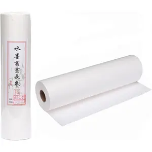 Roll Pack Xuan Paper Thicken Calligraphy Xuan Paper Sumi Paper for Practice Chinese , 35cm x 50m(13.8in x 164ft), Half  Ripe Xuan Paper, White