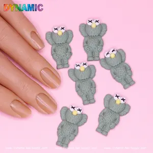 6 pcs KAWS Nail Designer Charms (Army Green)