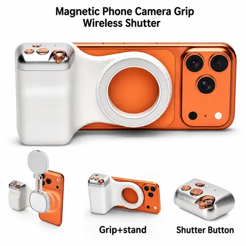 ABS Magnetic Camera Grip Holder - Compact, Strong Snap-On Handheld Handle for Travel, Birthday, Work, Mobile Phones (Android, X Pro), Cameras - Nautical Accessory for Stability Photography