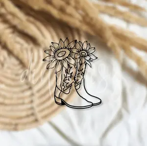 Floral Cowboy Boot Decal, Country/Western Stickers, Gifts For Wife, Adhesive Vinyl