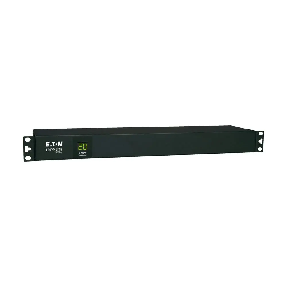 Eaton Tripp Lite series metered outlet PDU, 1PH, 1U, NEMA L5-20/5-20P input, 15 ft cord, 2.4kW, 16A, 120V, 12 Outlets (12) 5-20R
