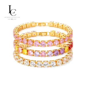 Gold Tone Multi Color Bracelet Set for Women, 3 Piece Fashion Wrist Bracelet Set, Colorful Square Design Daily Wear Accessories, Trendy Vintage Style Stackable Look Bracelets, Elegant Gift for Her Birthday Anniversary