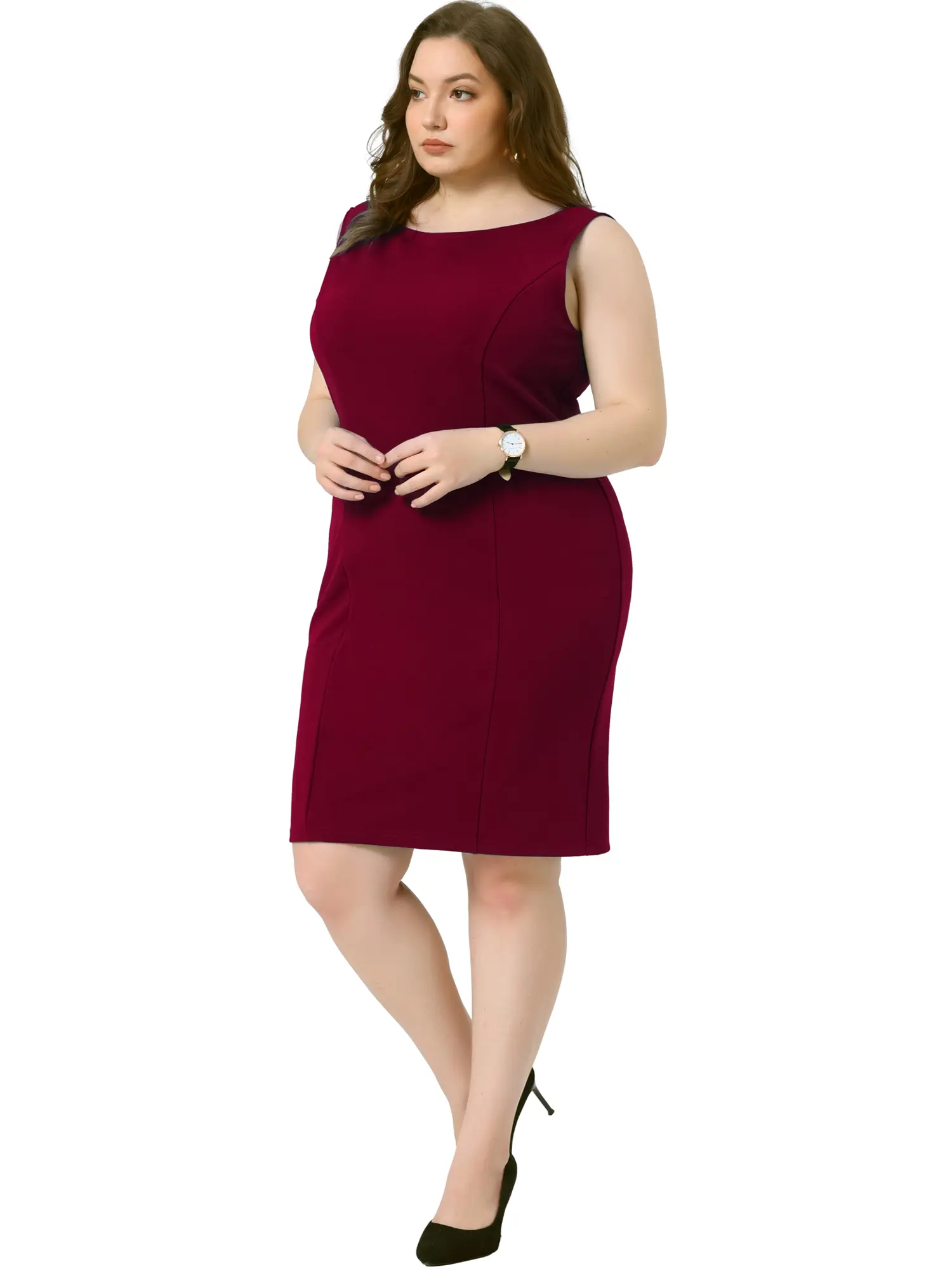 Agnes Orinda Plus Size Sheath Dress for Women Sleeveless Boat Neck Casual Straight Pencil Work Dresses - TikTok Shop Agnes Orinda Plus Size Sheath Dress for Women Sleeveless Boat Neck Casual Straight Pencil Work Dresses - TikTok Shop
