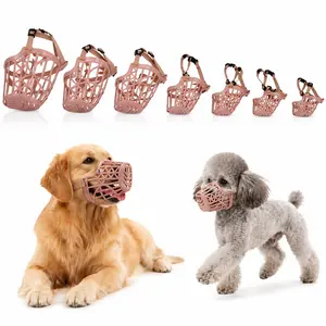 【Summervibes】7 pcs soft plastic dog muzzle set, bite-proof adjustable pet cage, dog training muzzle mesh cage, breathable and comfortable, suitable for small, medium and large dogs, with excellent after-sales service. tiktokshopspringglowup