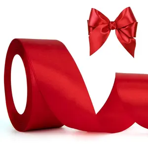 Christmas Red Ribbon for Flower Bouquet Red Satin Ribbon 1 1/2 Inch 25 Yards Ribbons for Crafts Red Satin Ribbon  Wrapping Ribbon Making Christmas Ribbon Christmas Tree Ribbon Roses Floral Ribbon