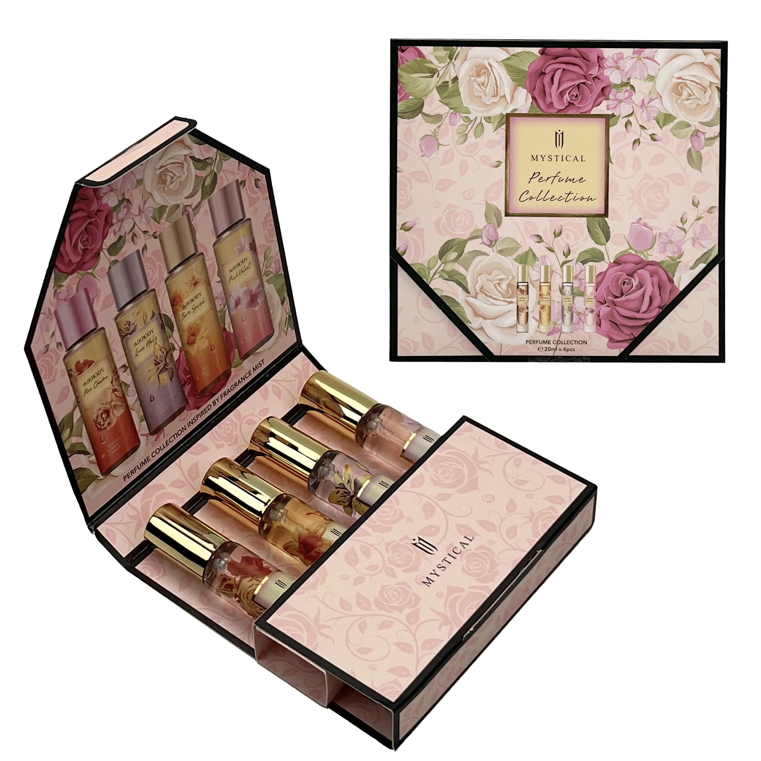 Women's Floral Fragrance Spray gift  set,Valentine's Day Christmas gift,long-lasting natural floral and fruity fragrance,elegant women's daily perfume - 20ml*4(0.68*4 f1.0z)