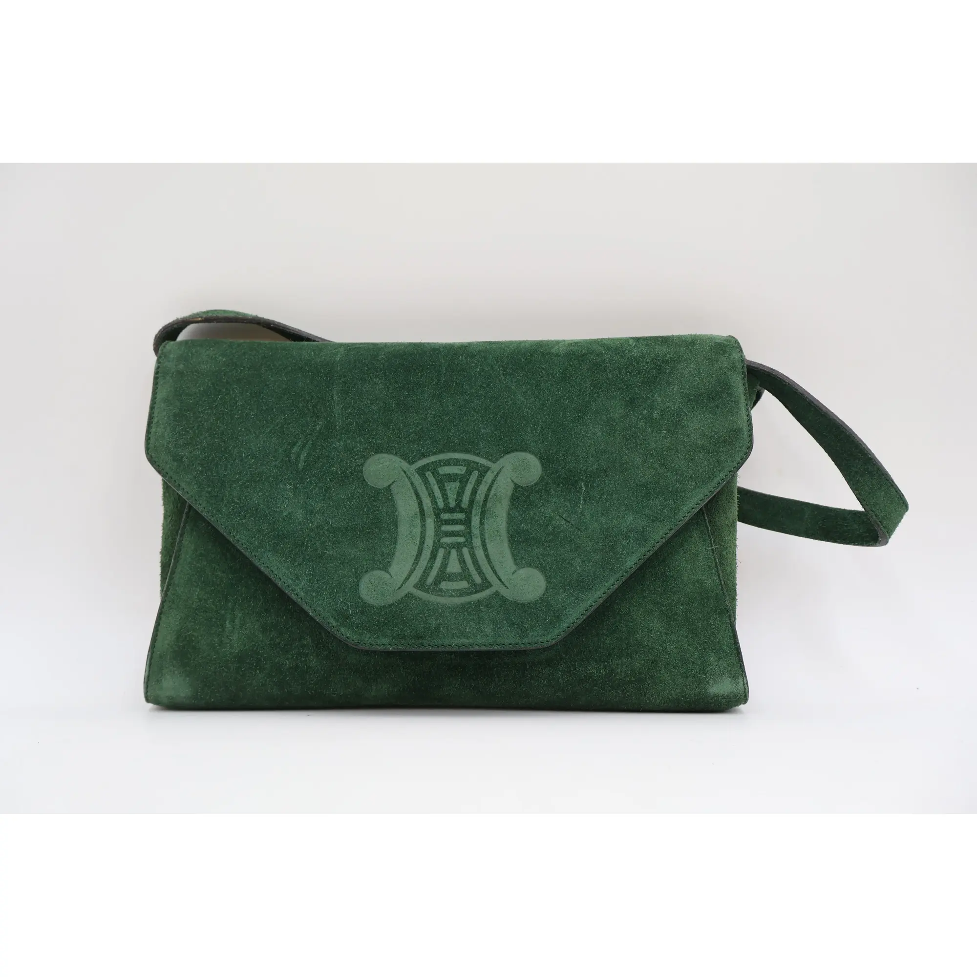 Pre-owned Celine suede Shoulder Bags Triomphe Flap Shoulder Bag (4900000217322)