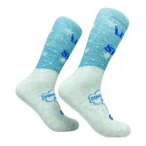 Women's Let It Snow Somewhere Else Socks Funny Christmas Song Festive Winter Footwear Funny Graphic Socks Comfortable Fitted Spandex Cotton