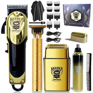 Professional 4 in 1 Hair Trimmer Kit, 1 Set Rechargeable Hair Clipper with Accessories, Hair Grooming Kit for Home & Salon Use, Barber Hair Clippers