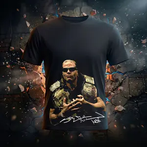CCMA STORE Shawn Michaels Signature Heavy Cotton Shirt WWE Tshirt HBK Wrestling Mr. WrestleMania Fan Apparel Menswear Direct-to-garment Breathable Printing,