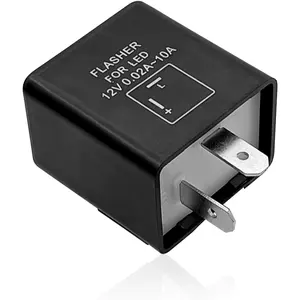 2 Pin 12V Electronic Flasher Relay for LED Turn Signals Compatible with Motorcycle Car SUV Fixes Hyper Flash Hazard Warning Lights Universal Direct Replacement