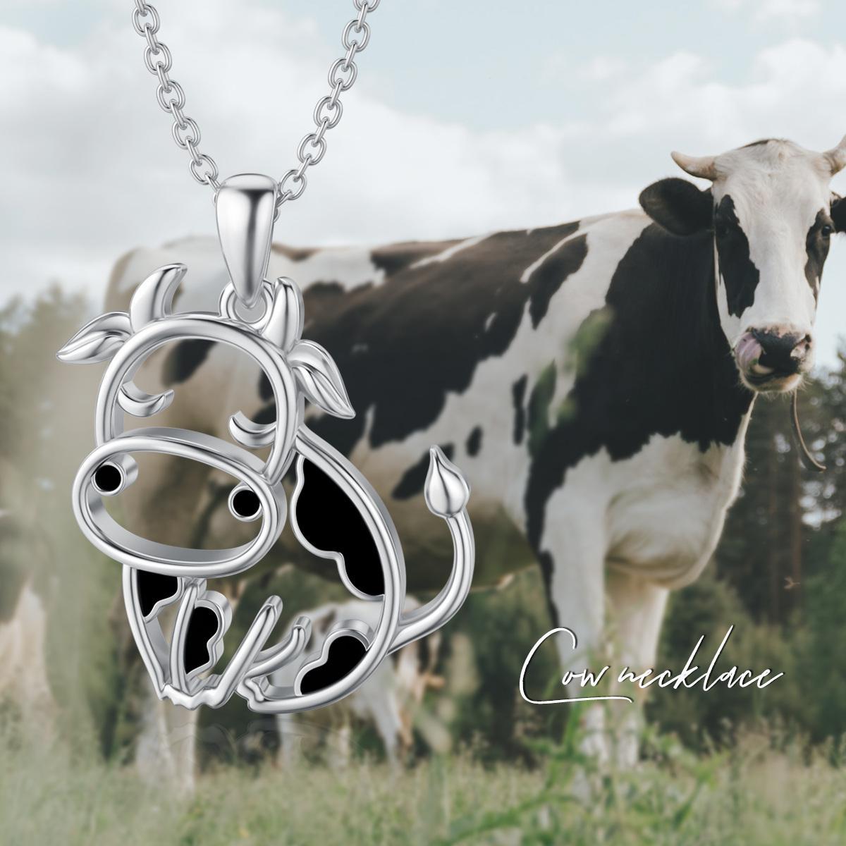 MEIDERBO Mothers Day Gifts for Mom Women Girls Cow Necklace for Women 925 Sterling Silver Cow Gifts Pendant Jewelry Birthday for Her