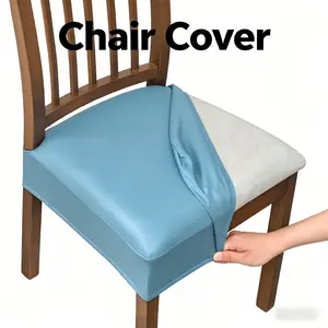 Full-Cover Open-Ended PU Leather Chair Cover Waterproof Oil-Proof All-Seasons Seat Protector Simple Look for Home Outdoor Use