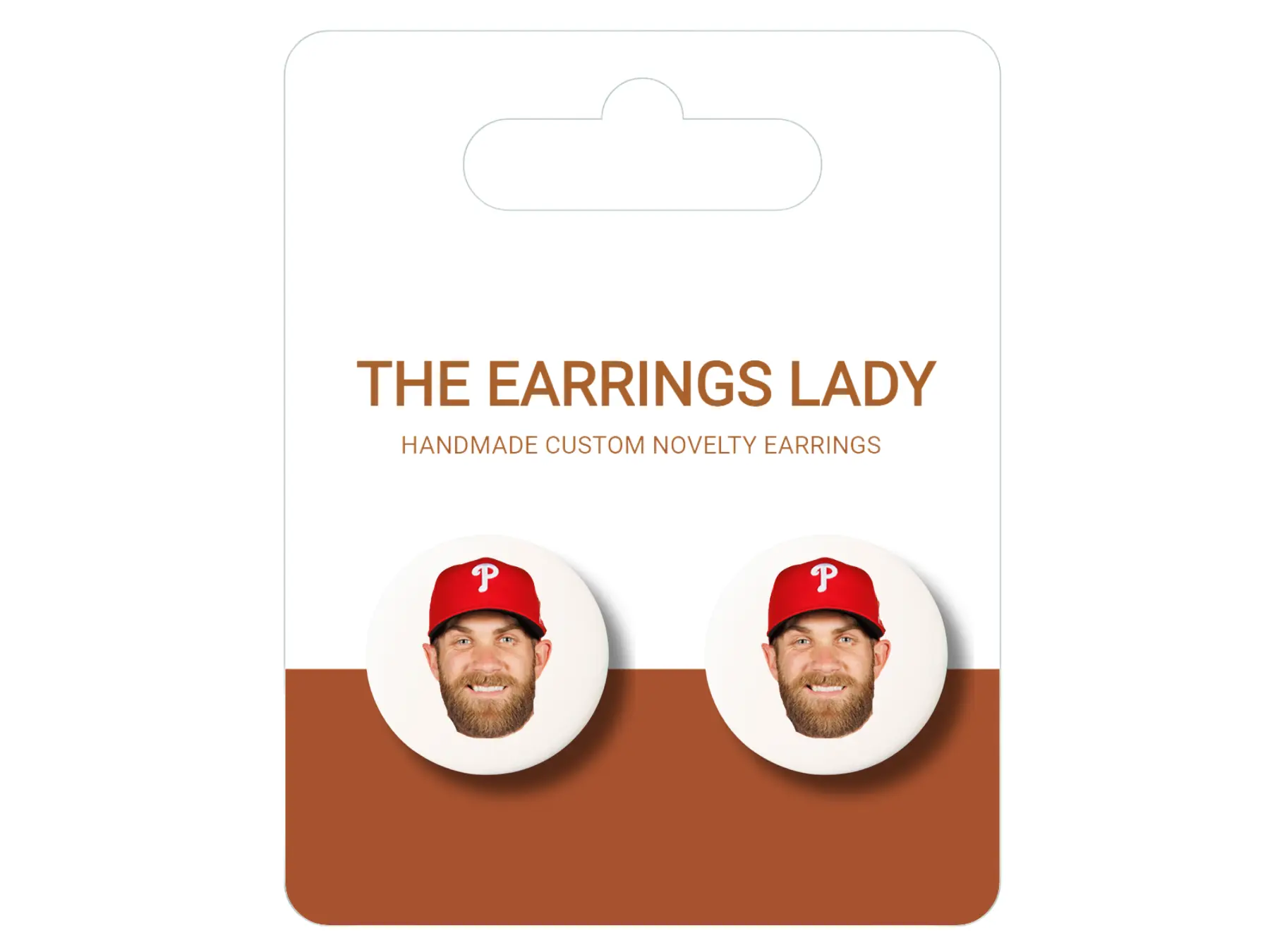 Bryce Harper Button Stud Earrings