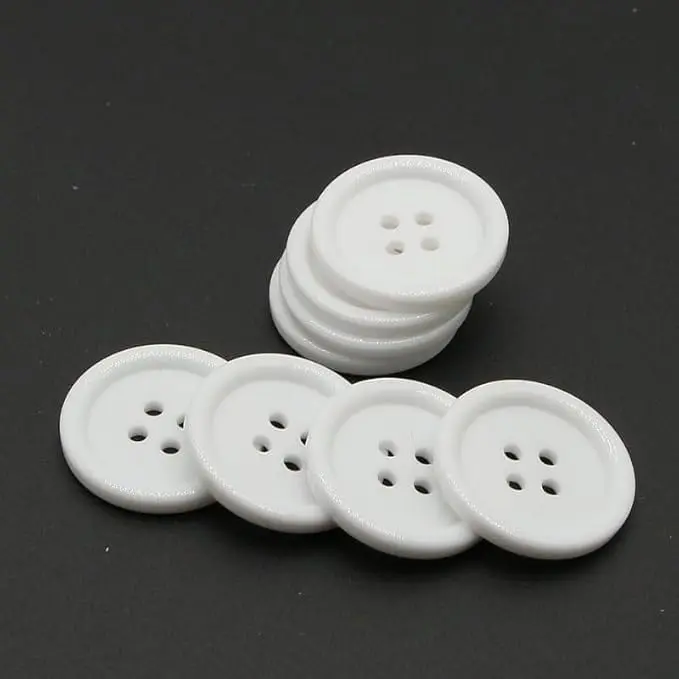 50 count 1 1/5 Inch White Button, 4 Holes Plastic Large Buttons for DIY Craft Sewing (White, 30mm)