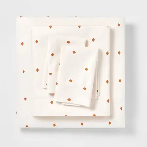 Full 400 Thread Count Fall Pattern Performance Sheet Set Bronze Diamond Dot - Threshold