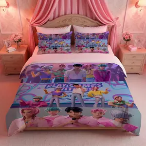 Kpop Virtual Idol Group Bedding Set, Soft & Cozy Design, Perfect for Bedroom & Guest Room Use, Ideal Gift for Valentine's Day