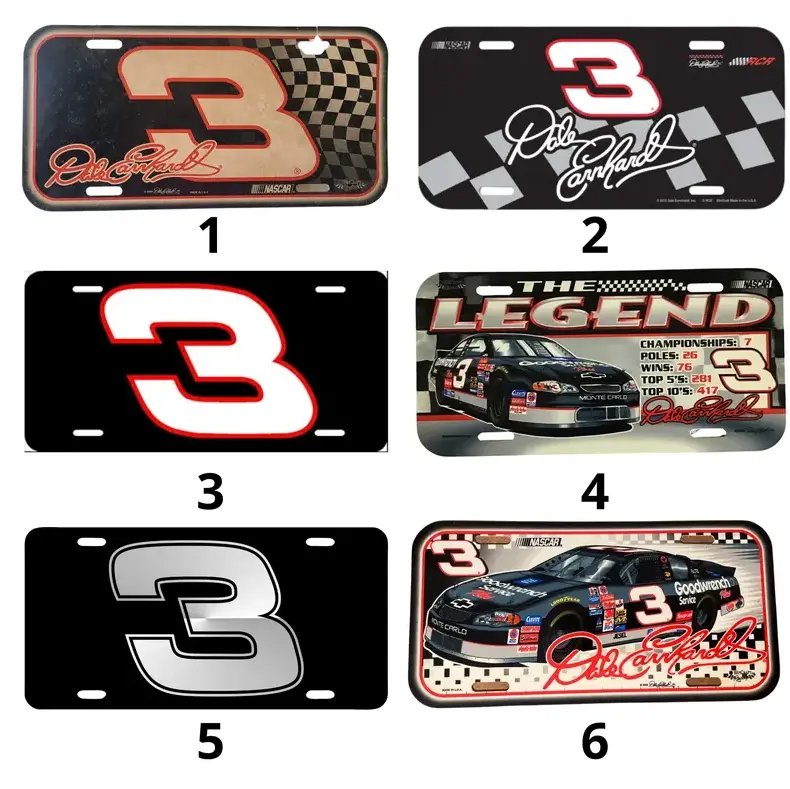 Dale Earnhardt #3 NASCAR License Plate, 12" x 6" Aluminum Goodwrench Front Vanity Tag