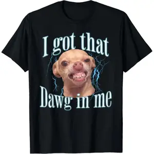 Cotton gift T-shirt, quirky Chihuahua pattern T-shirt, casual cotton streetwear, men's clothing, suitable for everyone