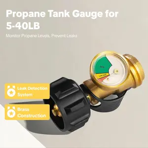 Propane Tank Gauges, Propane Level Indicator for 5-40LB Tanks, Perfect for RV Camper, Propane Heater, Fire Pit, Gas Grill and More, QCC1/Type 1 Connection, RV Accessories, Camping, Safety, for Barbecue
