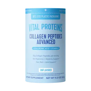 Vital Proteins Collagen Peptides Advanced - Unflavored, 9.33 oz | Powder Dietary Supplement | Hydrolyzed Collagen with Hyaluronic Acid and Vitamin C