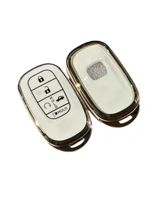 Honda Key fob Cover with Keychain,Car Key Case Protector Compatible with 2022 2023 2024 Honda Accord Civic HR-V CR-V Pilot Smart Remote Key