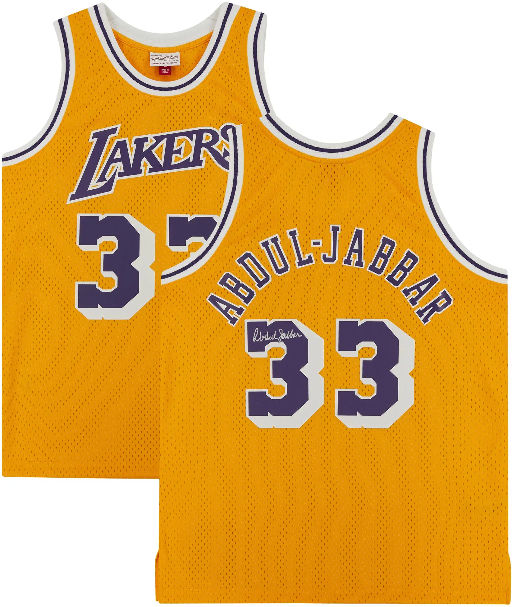 Kareem Abdul-Jabbar Los Angeles Lakers Autographed Mitchell & Ness Gold 198-85 Swingman Jersey - Fanatics Authentic Certified - NBA Memorabilia