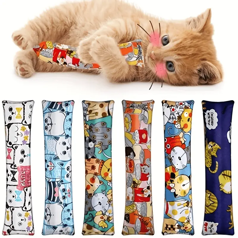 Cat Interactive Cute Plush Pillow with Catnip Chew Toy - Feline Entertainment & Soothing Accessory, Interactive Plush Toys, Cute Plush Toys