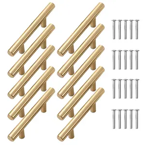 Stainless Steel Heavy Duty Door Handle, T-Shaped Design, Hole Centers (128mm, 160mm), Ideal for Kitchen Cabinets, Bathroom Cabinets, Wardrobes, Door Handles Interior, Door Hardware, Door Knob