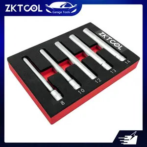 5PC Deep Metrichex Socket Set, 3/ 8-Inch Drive Deep Metric Socket Set 8-10-12-13-14MM Extra Long Deep 120MM