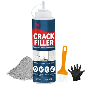 Concrete Crack Filler, Concrete Crack Sealant, 1.1LB Cement  for Concrete Crack Filling and Surface Patching, Mix with Water or Sand, Grey Cement Crack Filler for Walls, Floors, Driveways