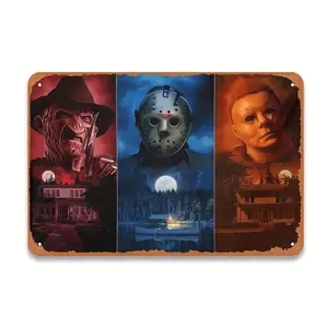 Classic Horror Movie Icons Metal Wall Art Perfect for Home Office and Bar Decor
