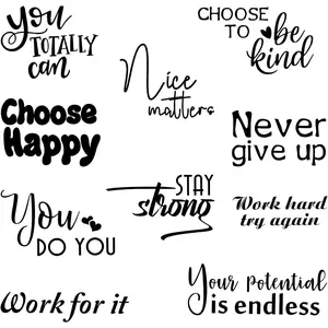 10 count Inspirational Wall  Peel and Stick Vinyl Positive Quotes Wall Decor Removable  Motivational Window Stickers for Bedroom Office School Classroom Living Room Bathroom