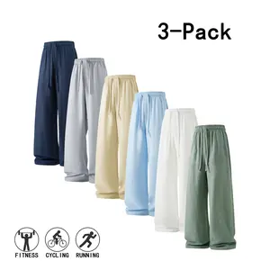 3 pack men’s summer beach vacation casual pants, couple style with a loose fit, lightweight breathable drawstring long pants, 100% polyester fiber, soft, skin friendly, comfortable—suitable for seaside trips, beach vacations, home leisure, everyday outing