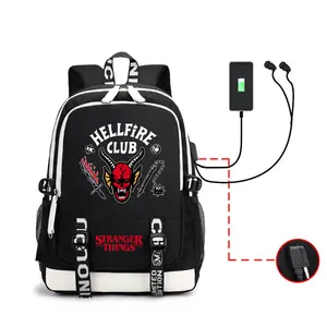 New Peripheral Backpack Stranger Things Teen Student School Bag Outdoor Travel Bag USB Large Capacity Computer Bag
