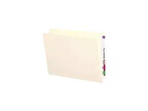 Smead 24109 Folders, Straight Cut, Reinforced End Tab, Letter, Manila, 100/Box