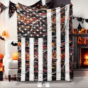 Trendy Star-Spangled Flannel Throw Blanket, Soft Skin-Friendly Fabric, Multi-Scene Use, All-Season Comfort, Low Sensitivity, Easy, Striped Throw Blanket