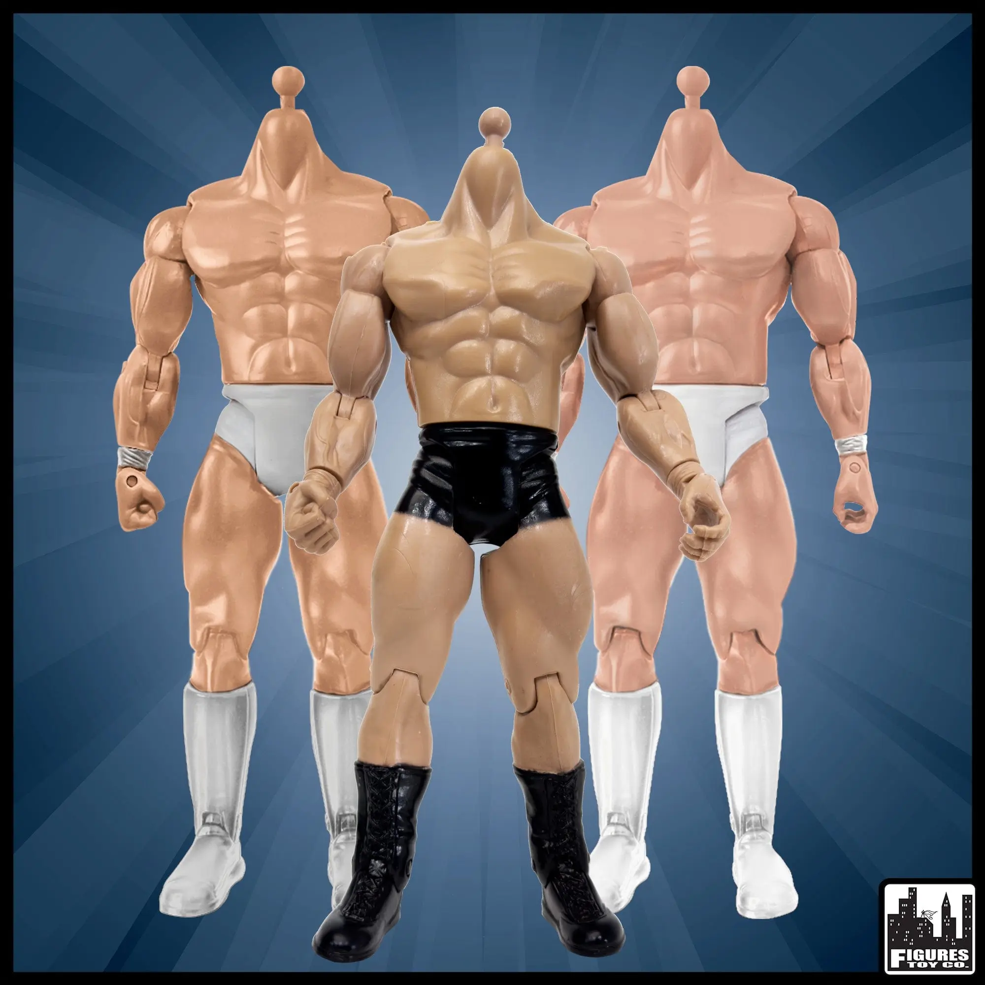 Generic 7 Inch Wrestling Action Figure With White Body & Trunks Generic 7 Inch Wrestling Action Figure With White Body & Trunks