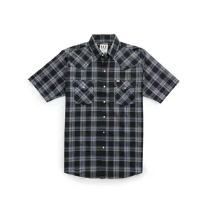 Men's Ely Cattleman Short Sleeve Plaid Western Snap Shirt