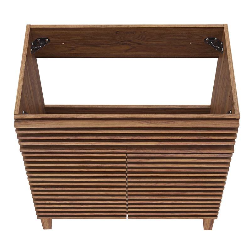 Modway Render 30" Bathroom Vanity Cabinet (Sink Basin Not Included) in Walnut