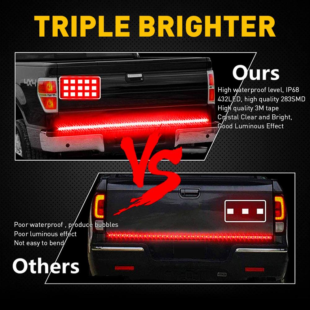 AUXITO 48"/60" LED Strip Tailgate Light Bar Reverse Brake Signal For Chevy Ford Dodge GMC Truck