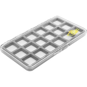 Large Magnetic Slim Floatable Fly Box for Fly Fishing Super Thin Clear 18 Compartments Fishing Tackle Box for Fly Hooks Fly Tying Beads