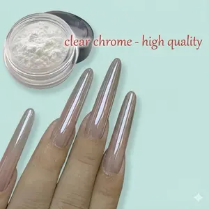 Clear Chrome Powder #1 - High-Quality Chrome Powder for Nail Art and Decor 1g/jar