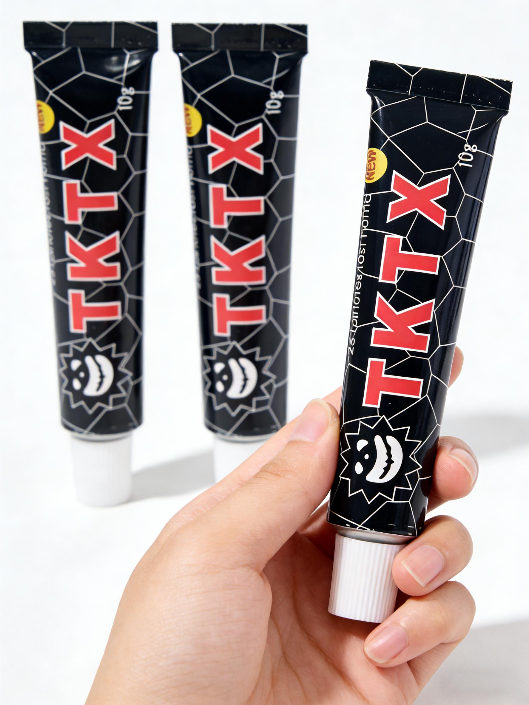 TKTX Tattoo Cream, 3-Pack Tattoo Soothing Cream, 6 - 8 Hours forTattoos, Use Before Tattooing, Waxing & Piercing | TattooNursing Extra Strength | 10g | Black Basis 40% TKTX Tattoo Cream, 3-Pack Tattoo Soothing Cream, 6 - 8 Hours forTattoos, Use Before Tattooing, Waxing & Piercing | TattooNursing Extra Strength | 10g | Black Basis 40%
